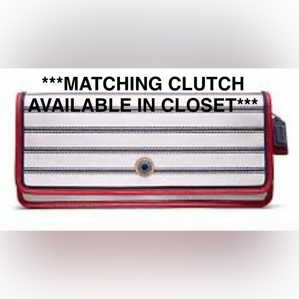 COACH X Saint James Legacy Weekend Tote in Ticking Stripe Canvas w/Leather Trim - Picture 16 of 16